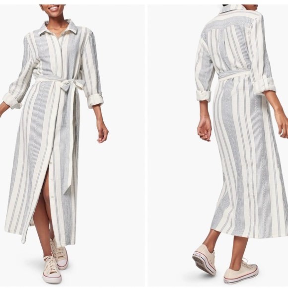 Faherty Dresses & Skirts - Faherty Dream Gauze Organic Cotton Iris In Cream Tidal Wave Dobby Dress Sz Small